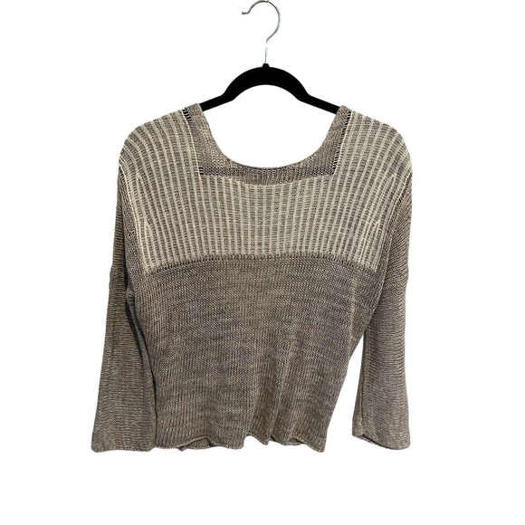 SOFT SURROUNDINGS Womens Sweater Gray Knit Wrap Front V-Neck Pullover Sz Small - Picture 2 of 5